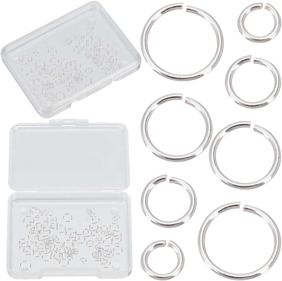 1set 120pcs Jump Rings 3/4/5/6mm Round Jump Rings Small Open Jump Ring Connectors for Jewelry Making Supplies Necklaces Bracelets Earrings Crafting Replacement Accessories