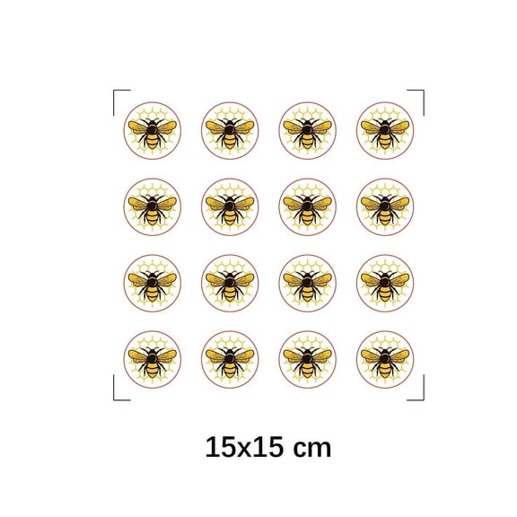 1set 128pcs Honey Bee Stickers Insect Decal Self-Adhesive Waterproof Sticker Plastic Round Bulk Cartoon Planner Stickers for Water Bottles Laptop Luggage Cup Computer Diary 2.5x2.5cm