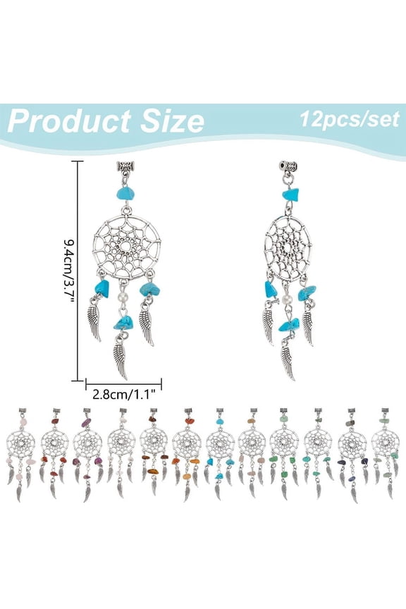 1set 12pcs Alloy European Dangle with & 90mm