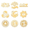 thumbnail image 1 of 1set Nickel Decoration Stickers Metal Resin Filler Epoxy Resin & UV Resin Craft Filling Material Golden Recycling Sign Planet 40x40mm 9 style 1pc/style 9pcs/set, 1 of 6