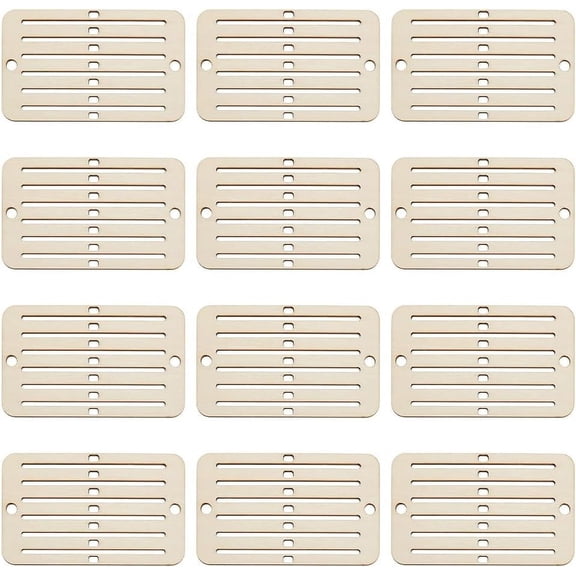 1set 12pcs Wood Sewing Tool Moccasin 9x5.45x0.2cm Hole: 5mm & 5x3mm