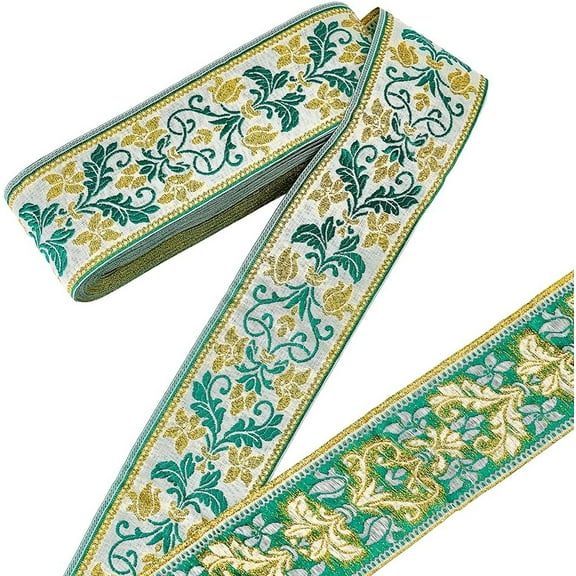 1set 13~15M Curtain Decoration Ethnic Polyester Ribbon Flower 2-3/8 inch(60mm) about 14.22~16.40 Yards(13~15m)/set