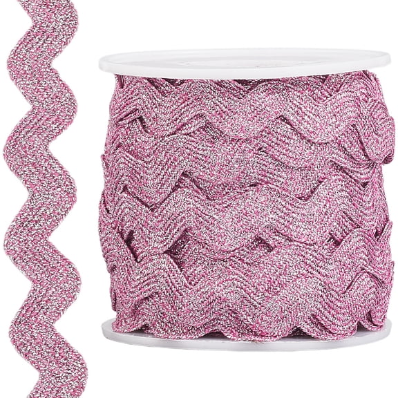 1set 16.5 Yards Polyester Wave Lace Trim Ribbon Wave Bending Lace Trim Clothes Accessories Hot Pink 5/8 inch(15mm) Polyester