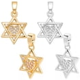 thumbnail image 1 of 1set 16Pcs 2 Colors Brass Micro Pave Cubic Zirconia Pendants Star Charms Mixed Color 16~16.5x12~12.5x2~2.5mm Hole: 2~2.5x5mm 8pcs/color, 1 of 7