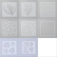 thumbnail image 1 of 1set 16pcs 8 styles Geometric Plastic Reusable Painting Stencils Cake Stencils for Painting on Scrapbook Paper Wall Fabric Floor Furniture Wood and Cakes Mixed Shapes 13x13x0.01~0.02cm 2pcs/style, 1 of 1