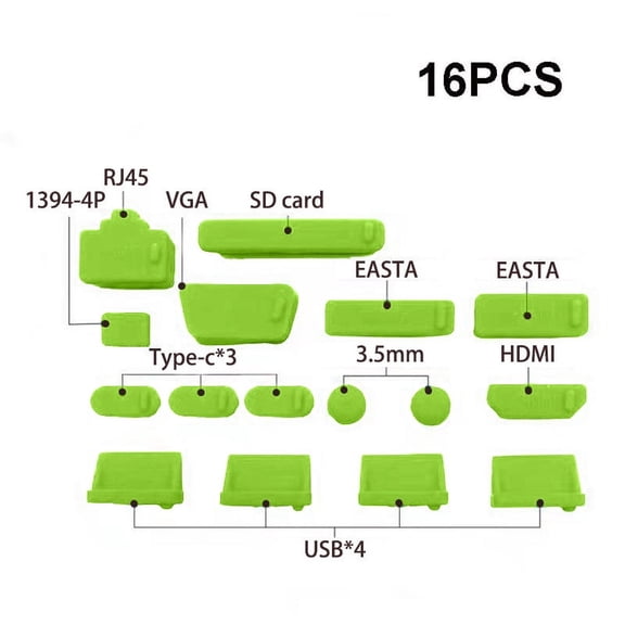 1set/16pcs Silicone Notebook Anti Dust Plug Cover Stopper Type C Laptop Dustproof USB Port HDMI RJ45 Interface waterproof cover