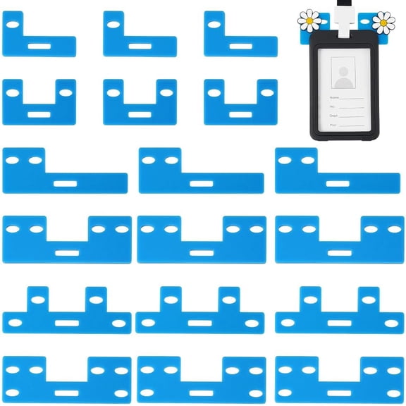 1set 18pcs 6 styles Acrylic Badge Holder Deep Sky Blue 3.3x5.3~8.9x0.3cm 3pcs/style