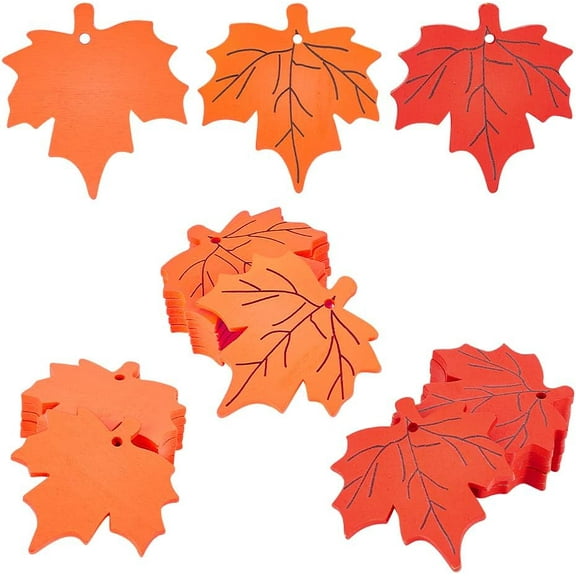1set 18pcs Fall Thanksgiving Maple Leaf Wood Maple Leaf Hanging Decors Small Tree Hanging Ornament Wood Maple Leaf Cutouts Decoration Fall Harvest Decors for Thanksgiving Craft