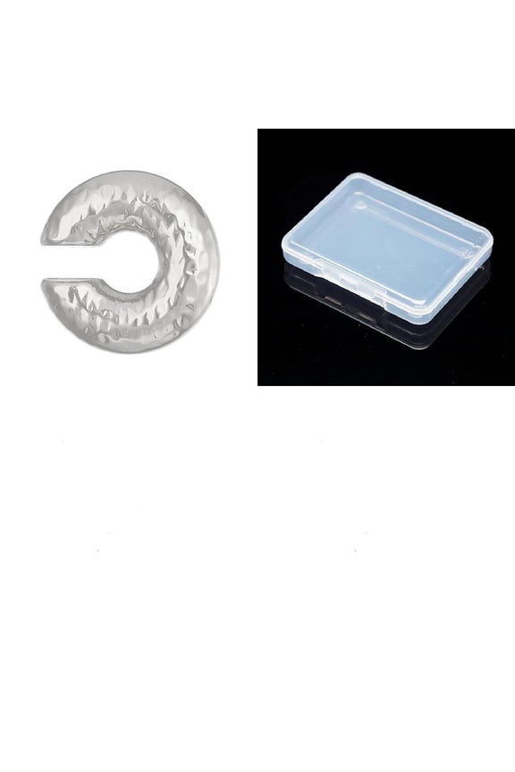 1set 1Pair C-Shaped CCB Cuff Earrings Platinum 30mm