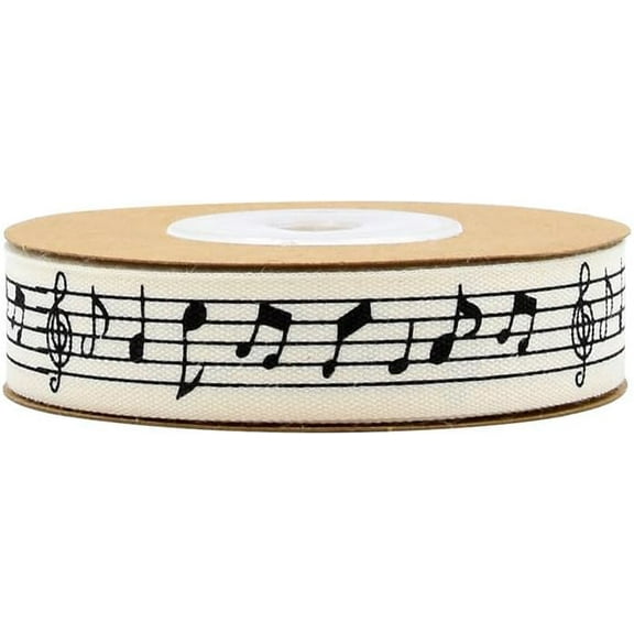 1set 1Roll Ribbon Musical Note Pattern for Gift Wrapping Party Decoration Black 5/8 inch(15mm) about 10m/roll