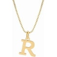 thumbnail image 1 of 1set 1pc 304 Stainless Steel Letter Necklaces Brass box Chain Necklaces for Women Lead Free & Nickel Free & Cadmium Free Golden Letter R 17.91 inch(45.5cm)~18.31 inch(46.5cm) Letter: 12~13.5x5~13.5mm, 1 of 4
