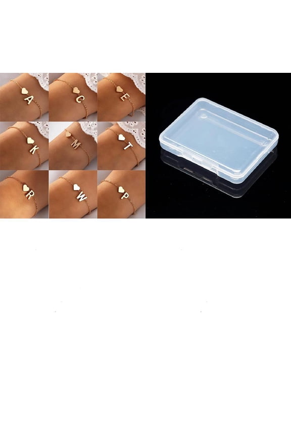 1set 1pc Alloy Love Letter Bracelets Cable Chains Bracelets Letter L 8-7/8 inch(22.5cm)