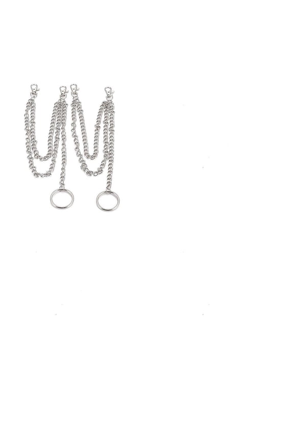 1set 1pc Alloy Pocket Chain with Swivel Clasps and Key Rings for Belt Loop Purse Handbag Strap Keys Wallet 15.15~15.4 inch(38.5~39.3cm)