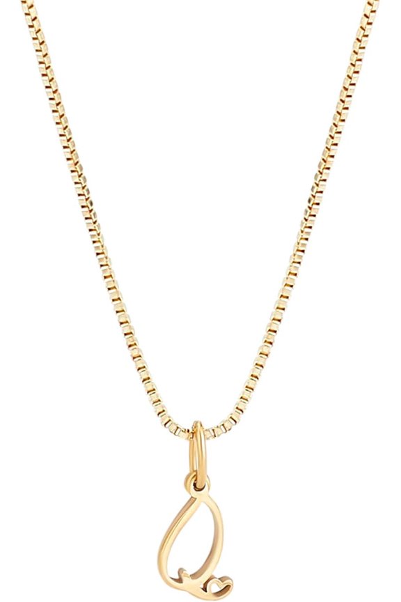 1set 1pc Brass Chain & 304 Stainless Steel Letter Necklaces Lead Free & Nickel Free & Cadmium Free Golden Letter Q 18.11 inch(46cm)~18.31 inch(46.5cm) Letter: 10.5~12.5x3~15.5mm