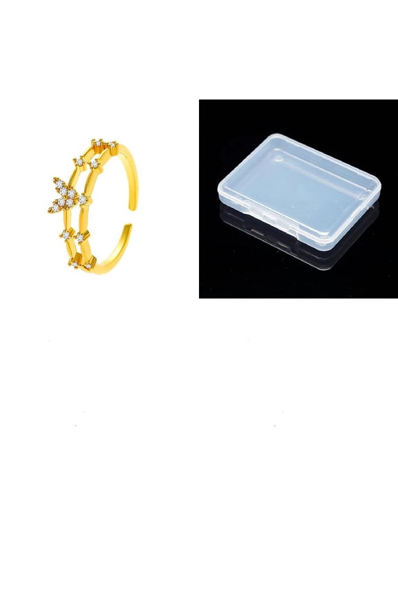 1set 1pc Brass Micro Pave Clear Cubic Zirconia Cuff Rings for Women Butterfly Golden Inner Diameter: Adjustable