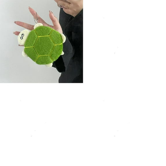 1set 1pc Cute Money Turtle Plush Coin Purse Pouches Wallets for with Ball Chain Green 150x120mm