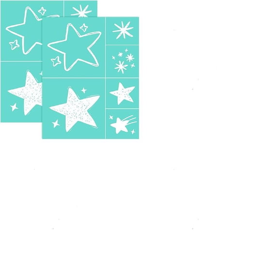 1set 1pc Self-Adhesive Silk Screen Printing Stencil for Painting on Wood DIY Decoration T-Shirt Fabric Turquoise Star 280x220mm