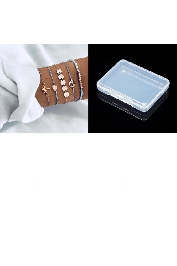 1set 1set Alloy Link Bracelets sets Mixed Shapes Light golden 8-7/8 inch(22.5cm) 5pcs/set