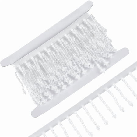 1set 2.5 Yards Rhinestone Tassel Ribbon 2.36 Inch(60mm) White Rhinestone Fringe Trim Rhinestone Fringe Belt for Sewing Craft Home Decoration White