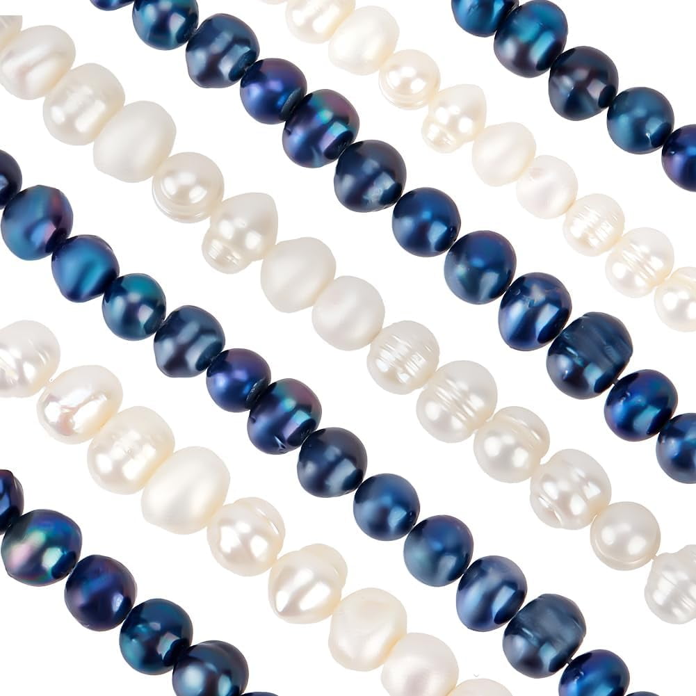 1set 2 Strands 2 colors Cultured Freshwater Pearl Beads Strands Potato ...