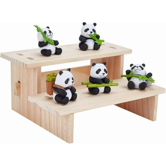 1set 2-Tier Wood Model Assembled Holder Display Riser Rectangle Blanched Almond Finished Product: 19.7x15.9x9.3cm