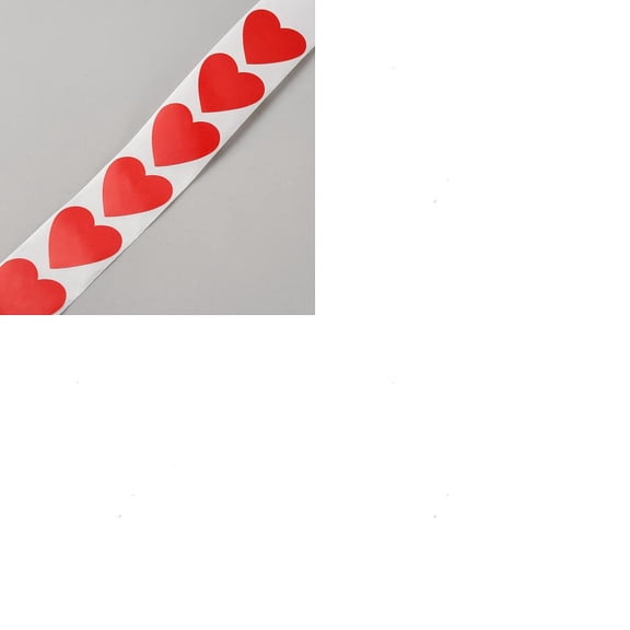 1set 2 rolls Heart Shapes Stickers Adhesive Roll Sticker Labels for Envelopes for Embosser Stamp Sealing Certificate Stickers Red 25x25mm 500pcs/roll