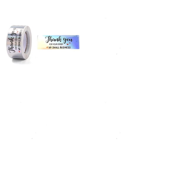 1set 2 rolls Hot Stamping Self-Adhesive Paper Gift Tag Youstickers Rectangle with Word Thank You FOR YOU ORDER for Party Presents Decorative Colorful 2.9x6x0.01cm