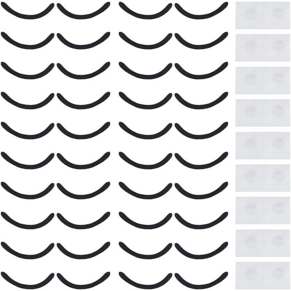 1set 20 Sets Eyelashes Patches with Stickers 0.87x2.17Inch Black Eyelash Patches Non-Woven Eyelash Sew on Patch Felt Fibre Cloth Eyelashes Applique Eyelash Craft Supplies for Cloth Hats DIY Black