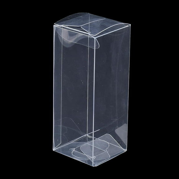 1set 20Pcs Rectangle Transparent Plastic PVC Box Gift Packaging Waterproof Folding Box Clear 4x4x10cm Clear
