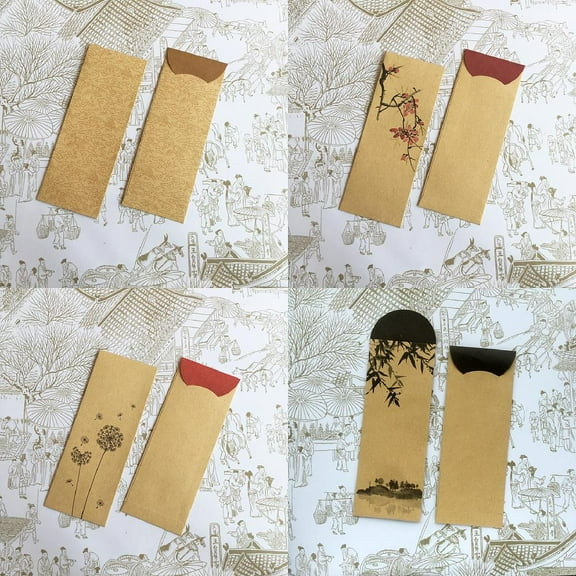 1set 20pcs 4 styles Paper Envelopes for Stationery Paper Invitation Greeting Card Gift Bookmark Package Mixed Shapes show in picture 5pcs/style Paper