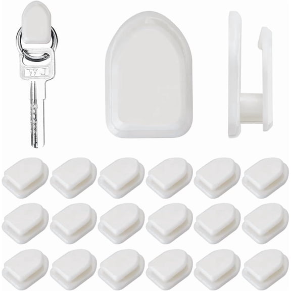 1set 20pcs Car Sticky Hooks White Self-Adhesive Wall Hanging Hooks Multifunctional Vehicle Adhesive Hooks Hangers Stick on Car for Key USB Cable Earphone Cable Holder Vehicle Decor