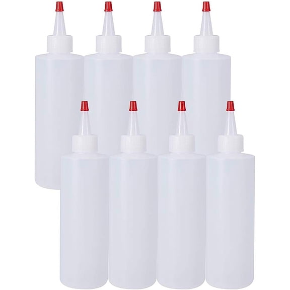 1set Plastic Glue Bottles White 15.8x5.2cm Capacity: 250ml 8pcs/set Plastic