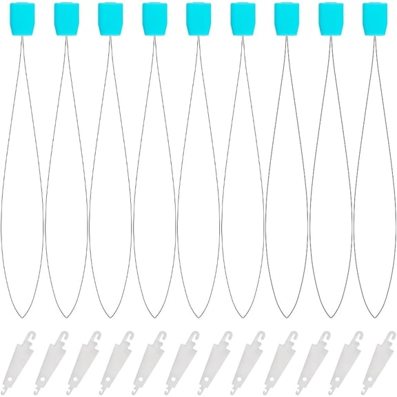 1set 20pcs Stainless Steel Sewing Needle Devices Thread Guide Tool Stainless Steel color 48x12x0.1mm Hole: 2.5mm