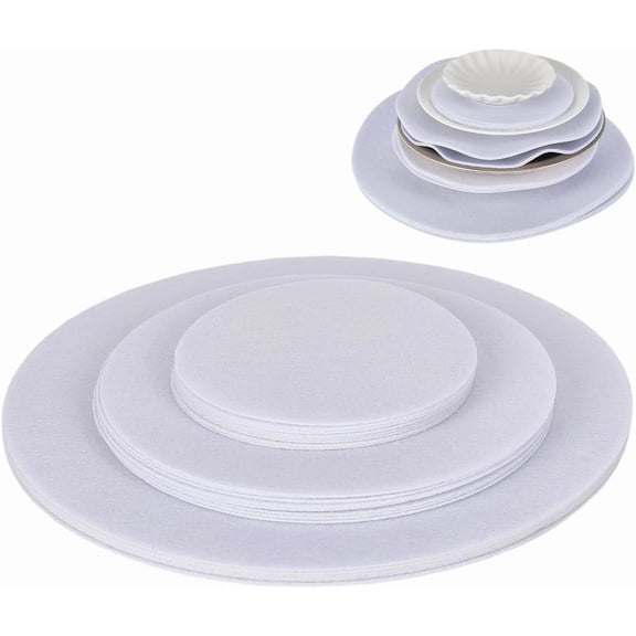 1set 22PCS 3 Sizes Pans Pot Dish Separators White Reusable Soft Felt Plate Dividers Round Washable China Storage Protector Pads Mats for Organizing Stacking Protecting Cookware White