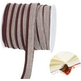 thumbnail image 1 of 1set 25 Yards Book Binding Headbands 1/2 Inch/14mm Book Endbands Flat Book Binding Ribbon Bookmaking Headbands for Beginners Bookbinding Book Decor Repairing Coconut Brown, 1 of 9