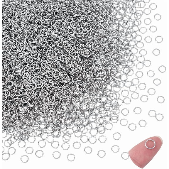 1set 2800Pcs 304 Stainless Steel Open Jump Rings 8mm O Rings Silver Jump Rings Jewelry Connector Rings Single Loop Connector Rings for Jewelry Necklaces Bracelet Earrings Keychain 18 Gauge