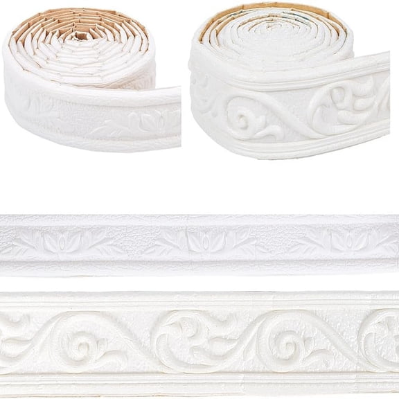 1set 2Pcs 2 Styles Self-Adhesive Wall Stickers for Shelf Liner Dresser Drawer Locker White 40~50mm 1pc/style DIY