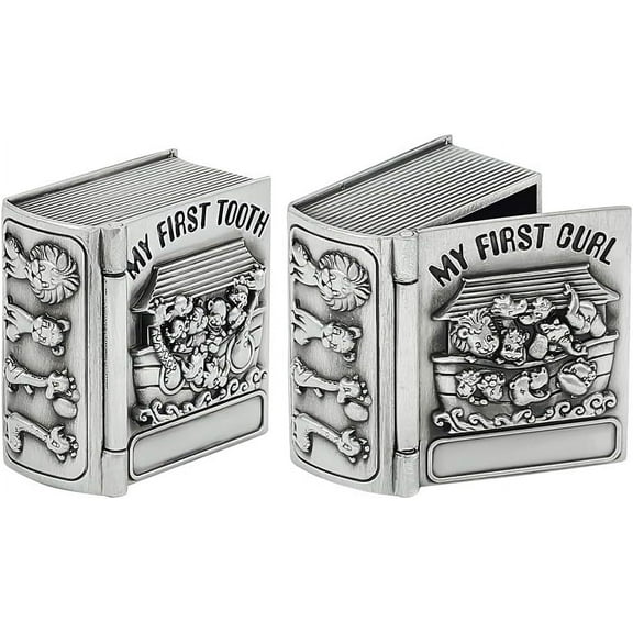 1set 2Pcs My First Curl and My First Tooth Keepsake Box Silver Tooth Collection Organizer Holder My First Curl and Tooth Keepsake Box Set for Kids to Keep The Childhood Memory