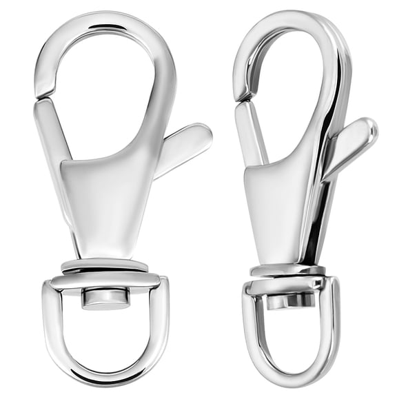1set 2Pcs Polished Surgical Stainless Steel Large Lobster Claw Swivel Clasps Swivel Snap Hooks Stainless Steel Color 35x17x4.5mm Hole: 6x8mm 2pcs DIY
