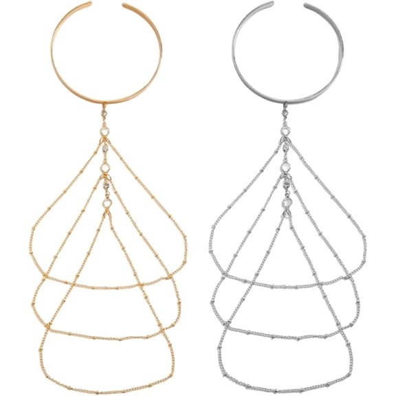 1set 2pcs 2 colors Iron and Brass Upper Arm Bangles Open Cuff Bangles for Women & Golden 9-1/2 inch(24.2cm) Inner Diameter: 3-1/8 inch(7.8cm) 1pc/color