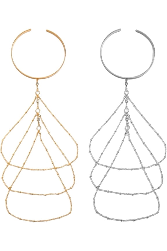 1set 2pcs 2 colors Iron and Brass Upper Arm Bangles Open Cuff Bangles for Women & Golden 9-1/2 inch(24.2cm) Inner Diameter: 3-1/8 inch(7.8cm) 1pc/color