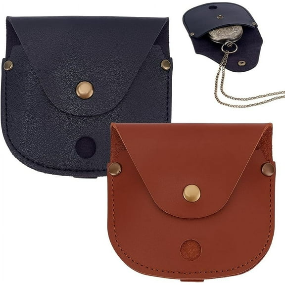 1set 2pcs 2 colors Leather Carry Case for Compass Protective bag with Loop Outdoor Accessories Mixed color 88x95x22.5mm 1pc/color