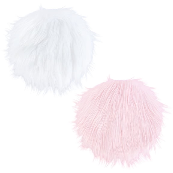 1set 2pcs 2 colors Round Acrylic Fibers Carpet Mat Non-Slip Home Living Room Bedroom Carpet Mixed color 300x3mm 1pc/color