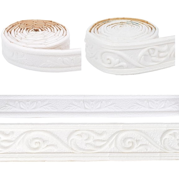 1set 2pcs 2 styles Self-Adhesive Wall Stickers for Shelf Liner Dresser Drawer Locker White 40~50mm 1pc/style