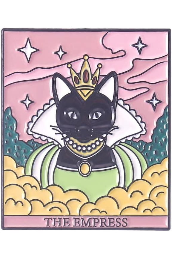 1set 2pcs Rectangle with Black Cat Tarot Enamel Pins Alloy Brooches for Backpack Clothes Mixed color 30.5x28mm