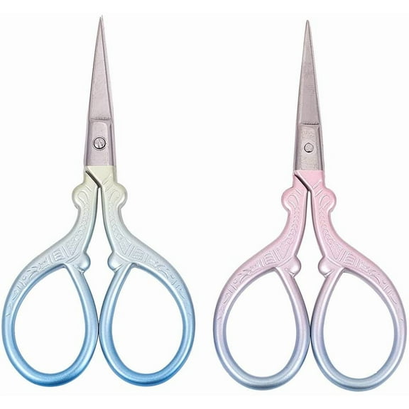 1set 2pcs Sewing Scissors 3.7 Inch Small Stainless Steel Tip Brow Shaping Classic Scissors Shears for DIY Crafting Needle Work Threading Art Work Classic