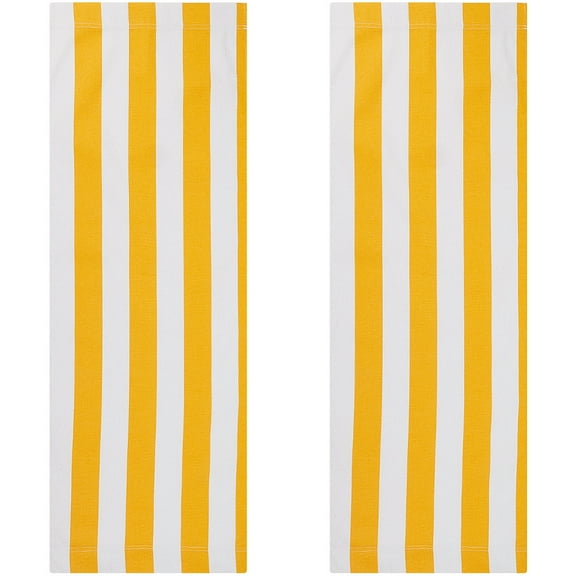 1set 2pcs Stripe Pattern Canvas Cloth Chair Replacement for Director Chair Makeup Chair Seat and Back Yellow 1200x430mm Cloth