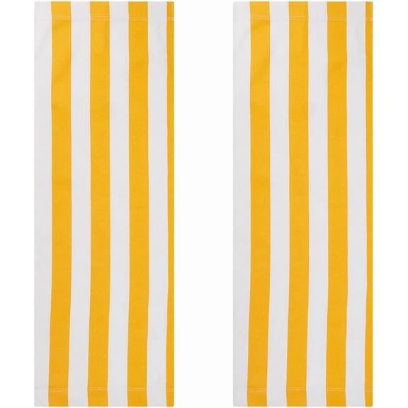 1set 2pcs Stripe Pattern Canvas Cloth Chair Replacement for Director Chair Makeup Chair Seat and Back Yellow 1200x430mm