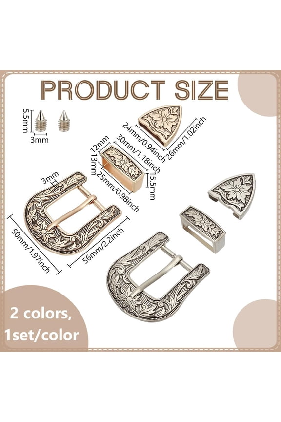 1set 2sets 2 colors style Alloy Buckle sets Belts Buckle Antique Golden & 56x50x3mm 1 set/color
