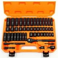 thumbnail image 1 of 1set 3/8 "Drive Impact Socket Set, Standard SAE (5/16"-3/4 ") And Metric (8-22mm) Sizes, 6-Point, CR-V Steel, With 3/8" Ratchet Handle, Extension Bars, Universal Joint, Sturdy Storage Case, 1 of 8